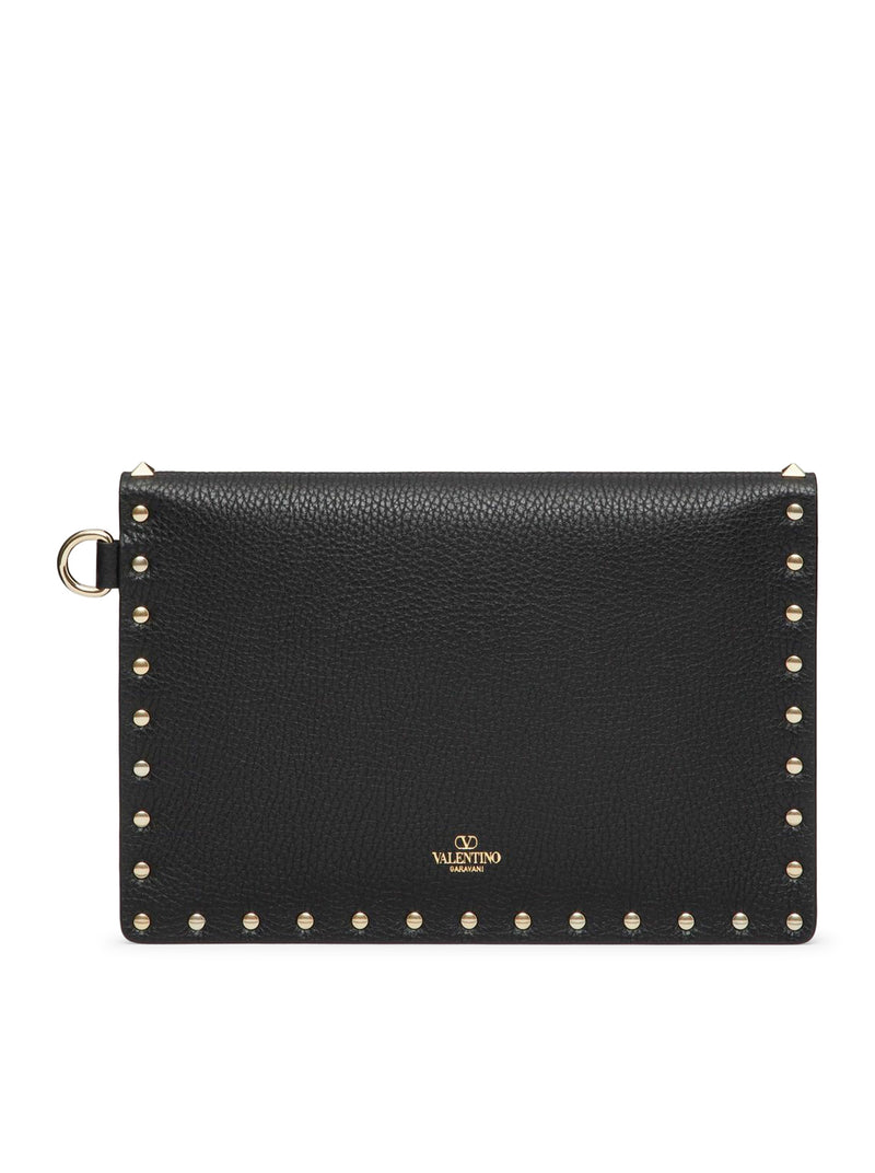 Valentino Garavani Women Rockstud Pouch In Garnet Calfskin