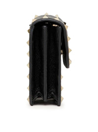 Valentino Garavani Women Rockstud Chain Pouch In Garnet Calfskin