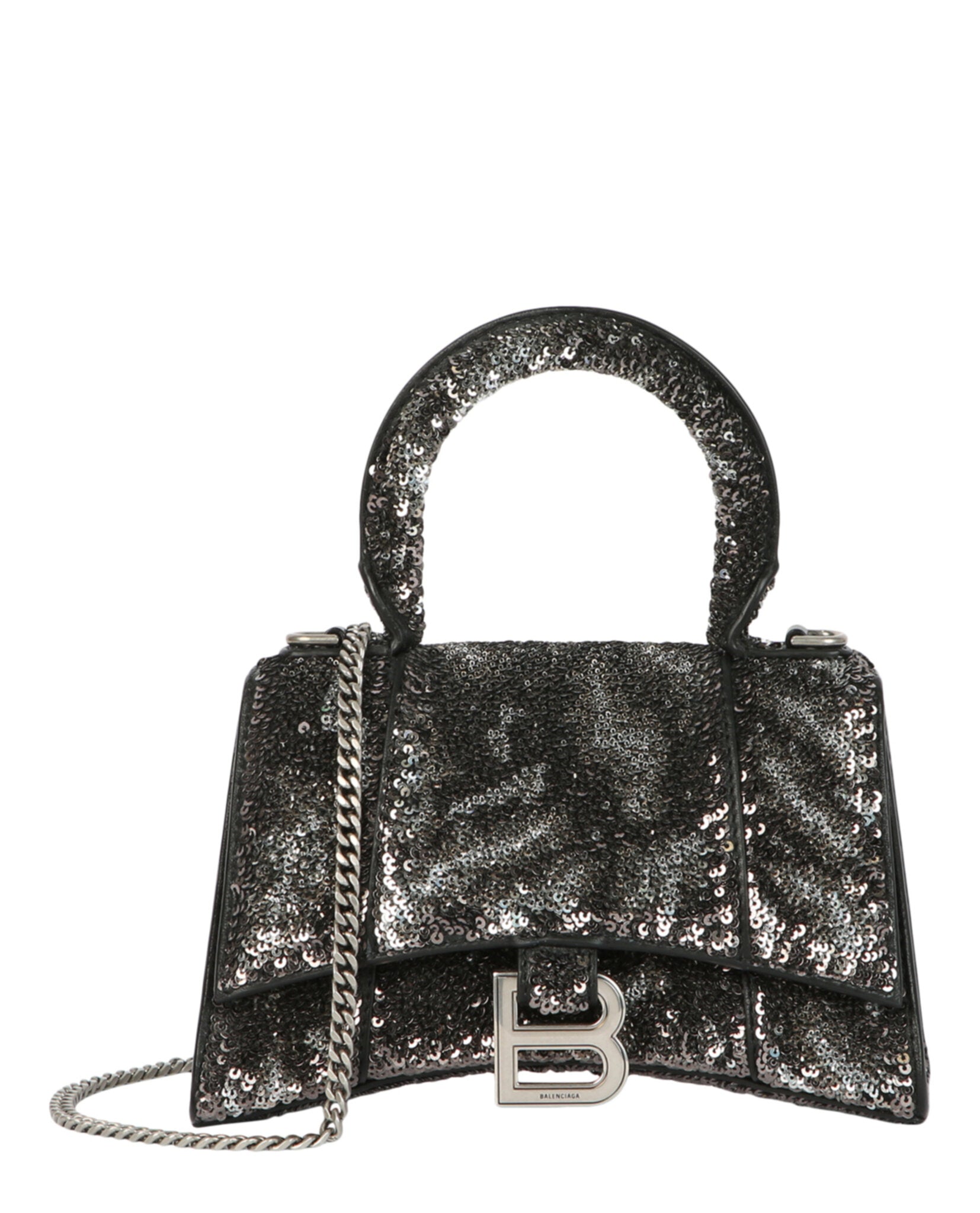 Balenciaga Womens Hourglass Xs Top Handle Bag With Sequins