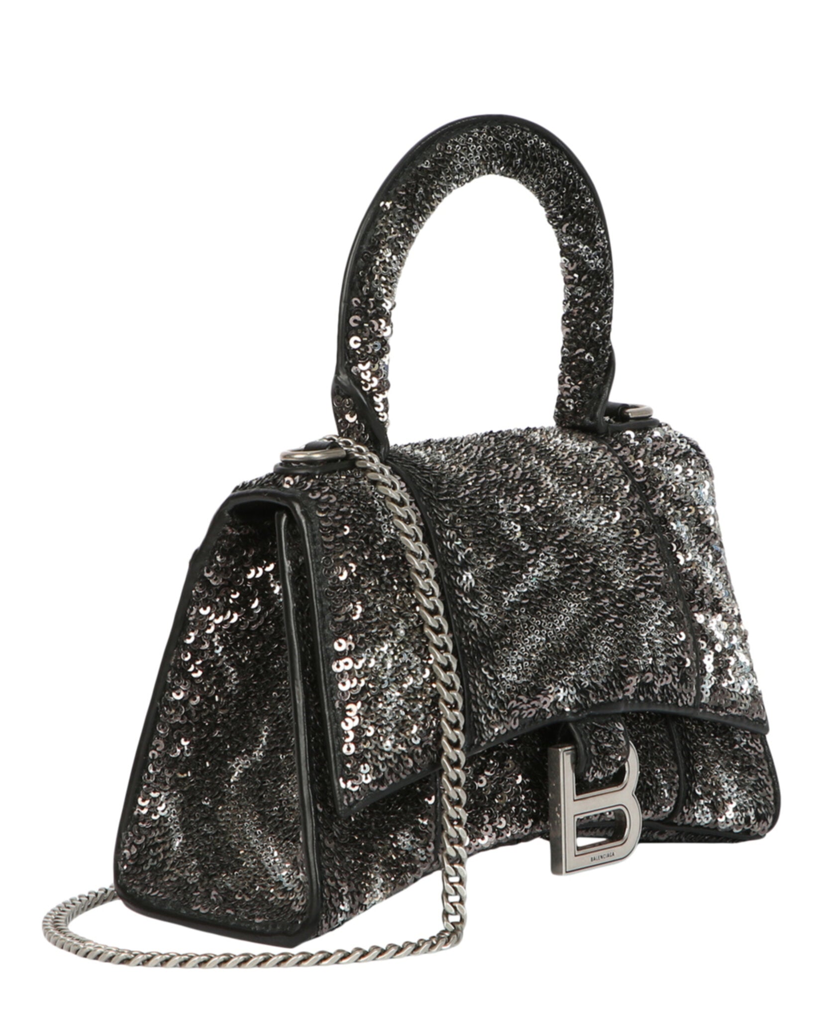Balenciaga Womens Hourglass Xs Top Handle Bag With Sequins