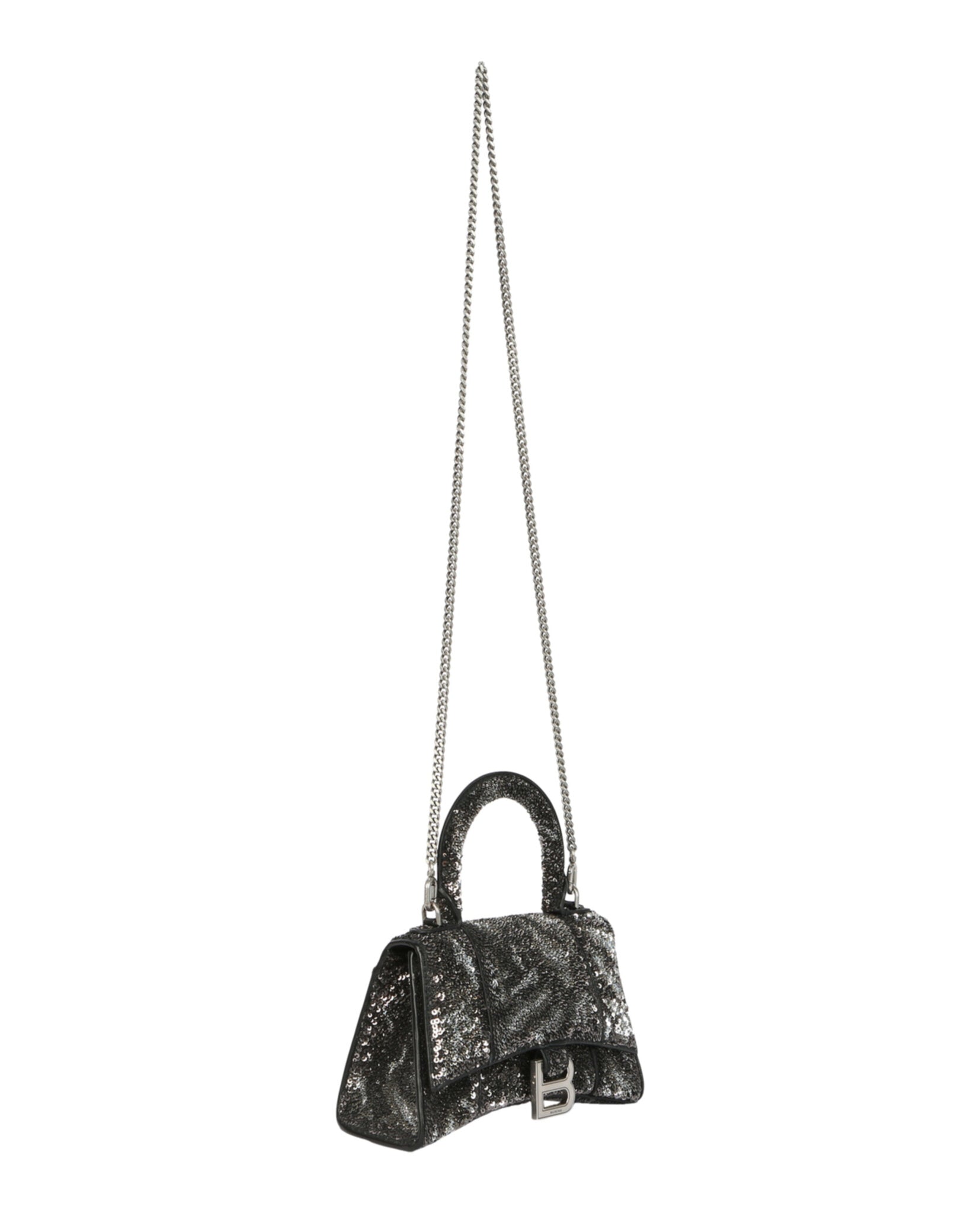 Balenciaga Womens Hourglass Xs Top Handle Bag With Sequins