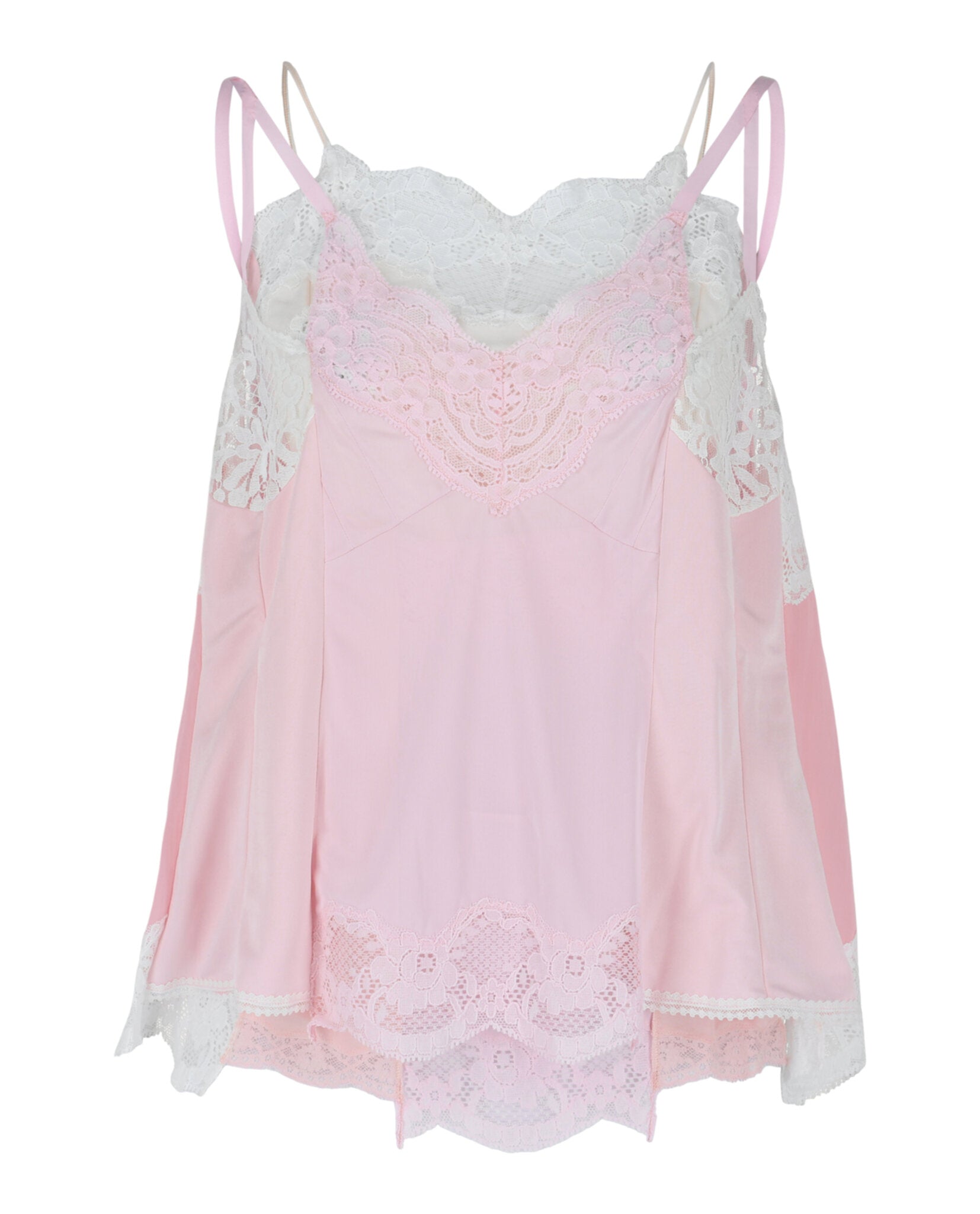 Balenciaga Womens Patched Lace Slip Top