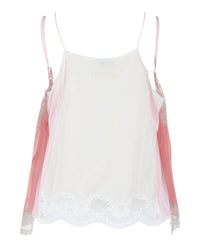 Balenciaga Womens Patched Lace Slip Top