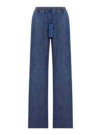 Valentino Garavani Women Wide Leg Chambray Pants