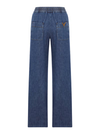 Valentino Garavani Women Wide Leg Chambray Pants