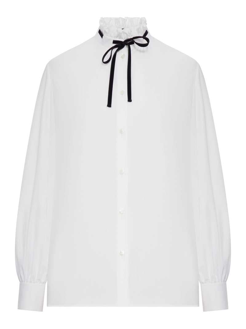 Valentino Garavani Women Poplin Shirt With Ruffled Collar