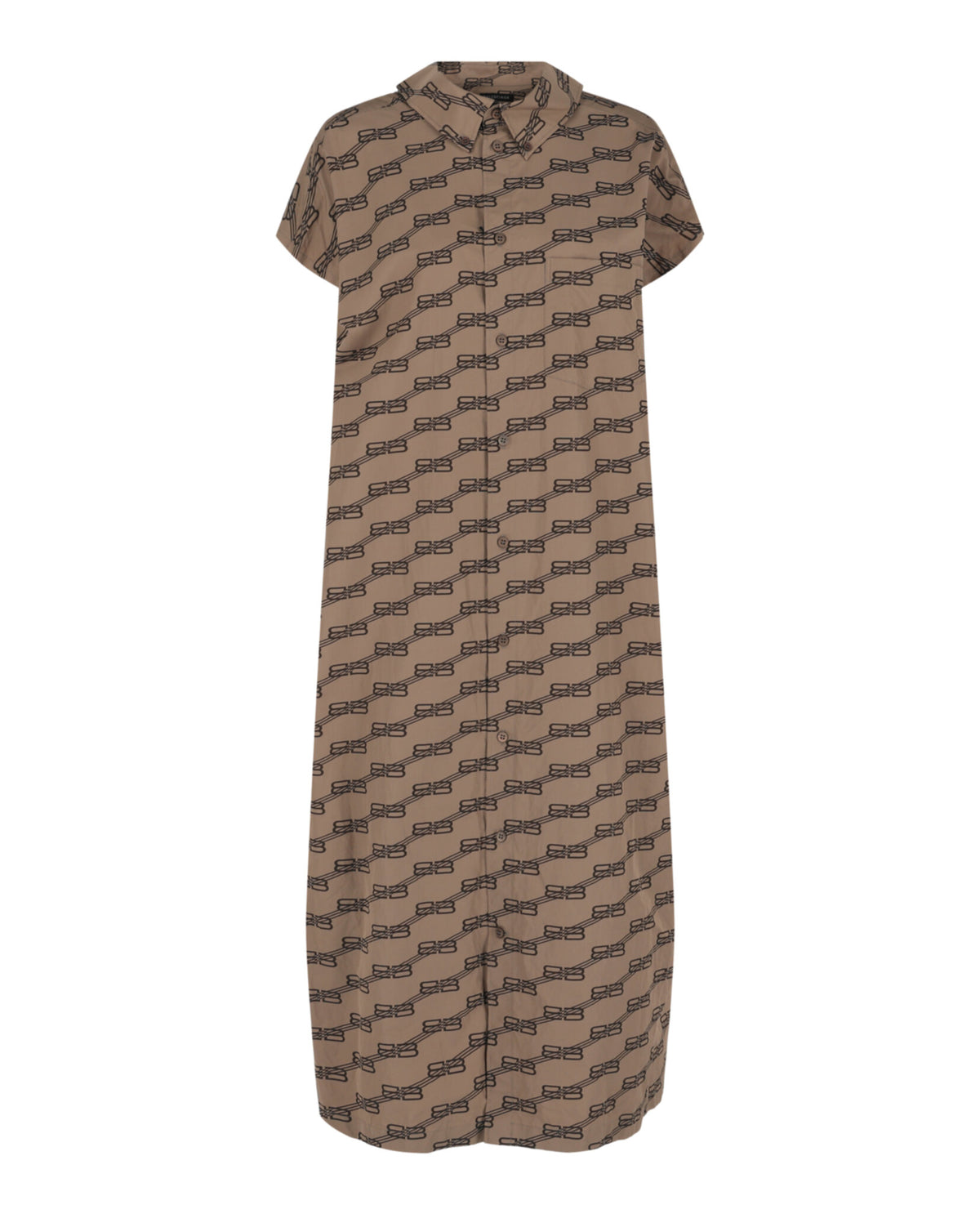 Balenciaga Womens Rawcut Monogram Midi Shirt Dress