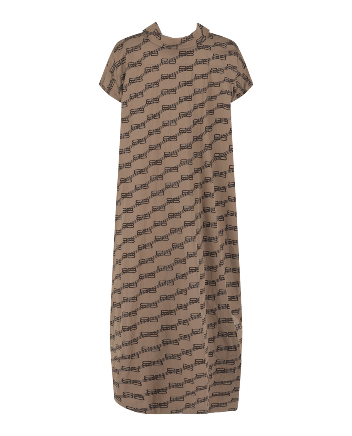 Balenciaga Womens Rawcut Monogram Midi Shirt Dress