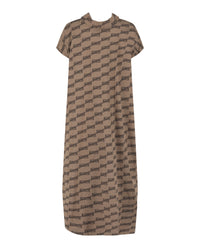 Balenciaga Womens Rawcut Monogram Midi Shirt Dress