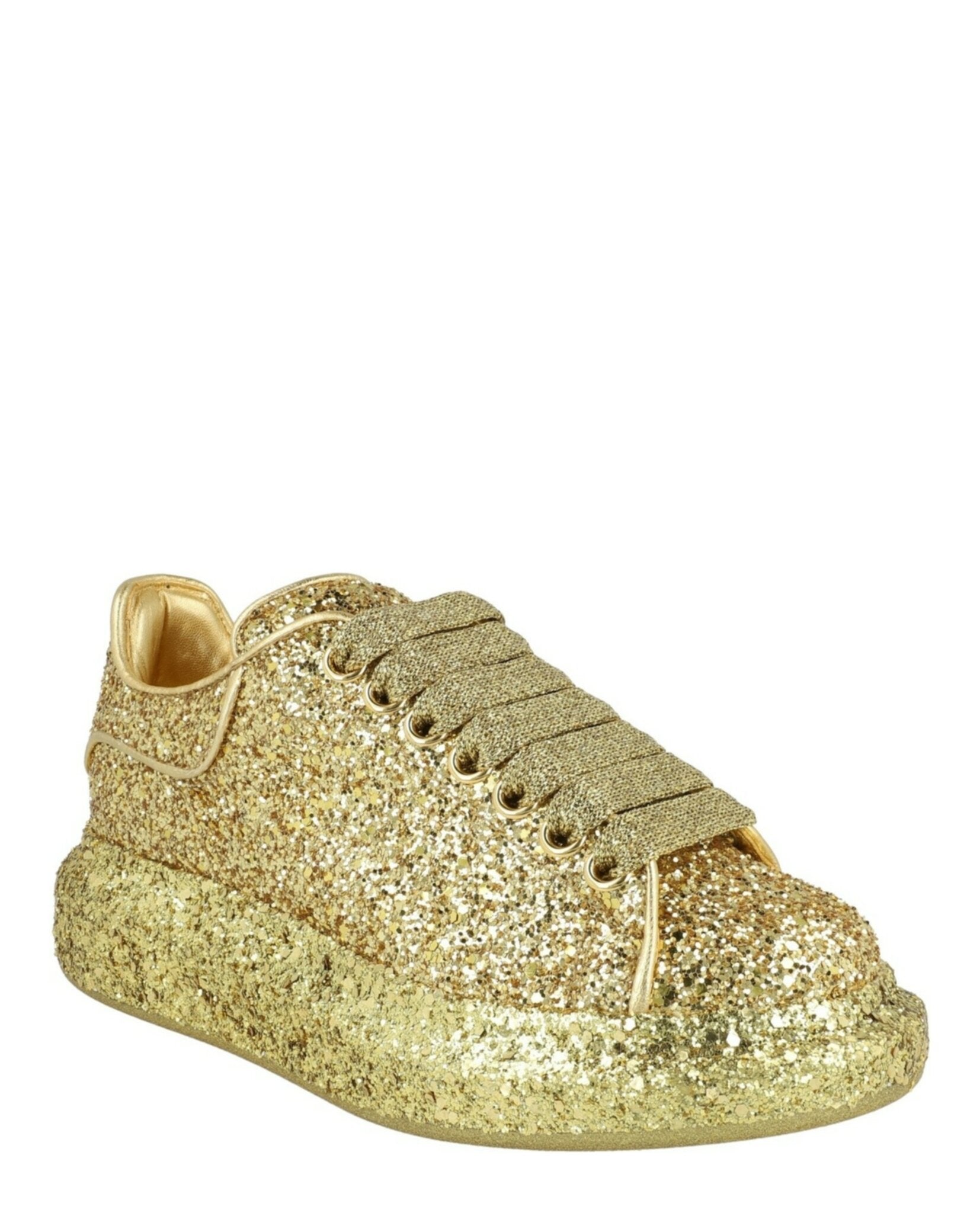 Alexander McQueen Womens Oversized Glitter Sneakers