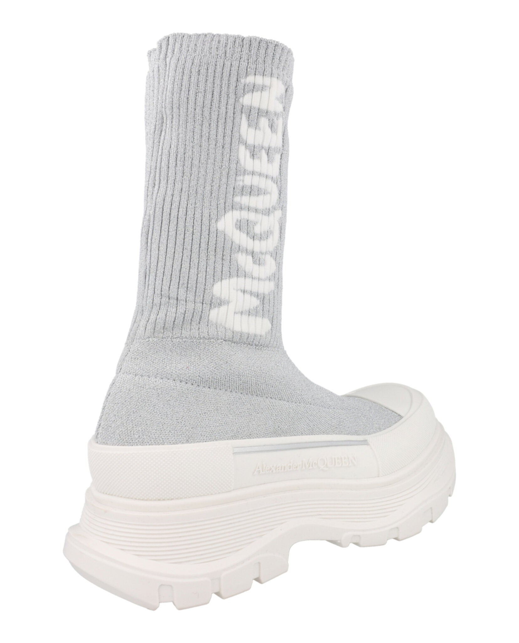 Alexander McQueen Womens Ribbed Tread Slick Boots