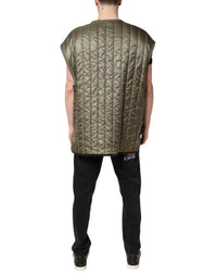 Dolce & Gabbana Dolce & Gabbana Brown Logo Plaque Quilted Vest Men's Jacket
