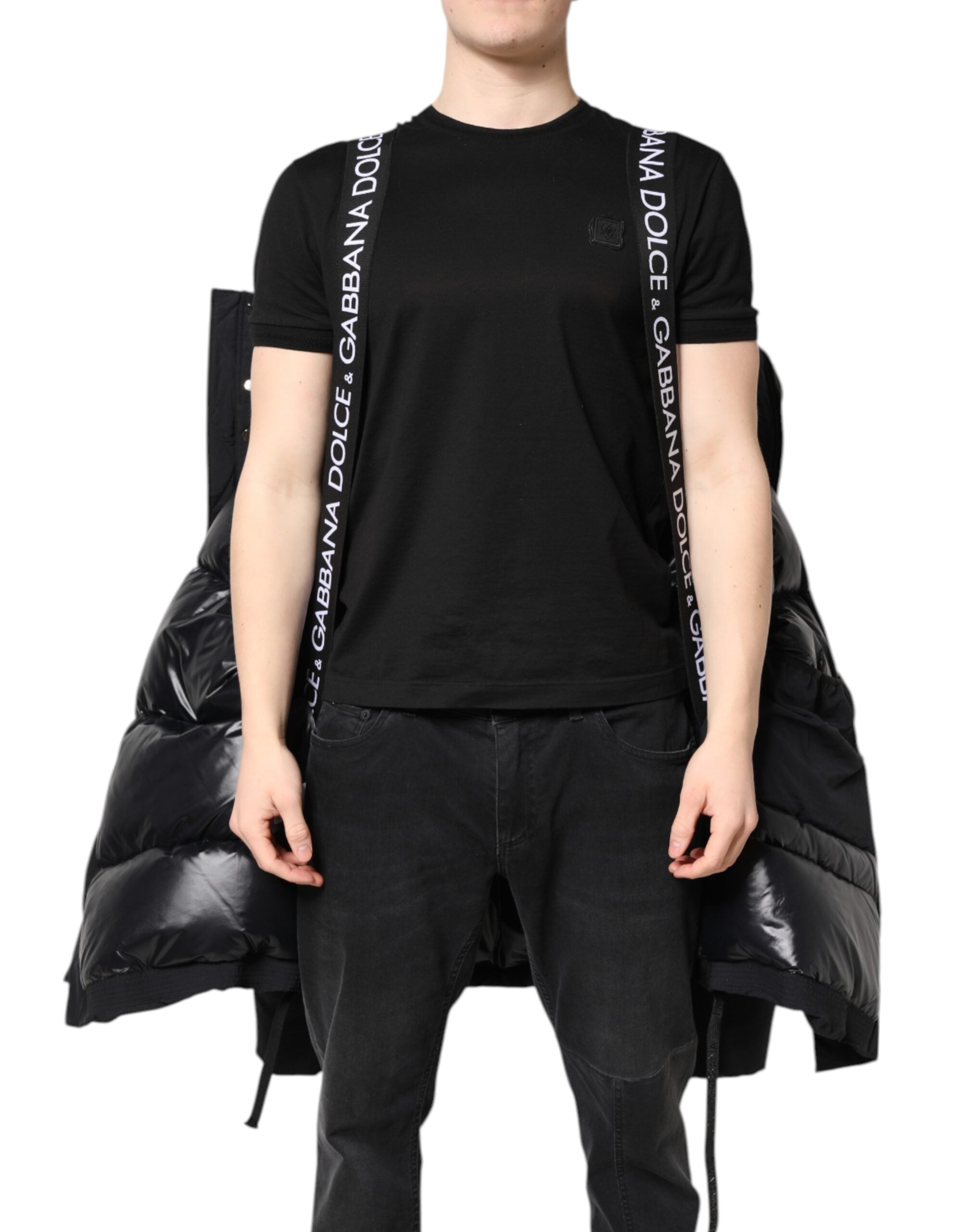 Dolce & Gabbana Black Nylon Full Zip Hooded Parka Men's Jacket