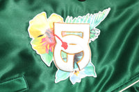 Dolce & Gabbana Green Floral DG Logo Full Zip Bomber Men's Jacket