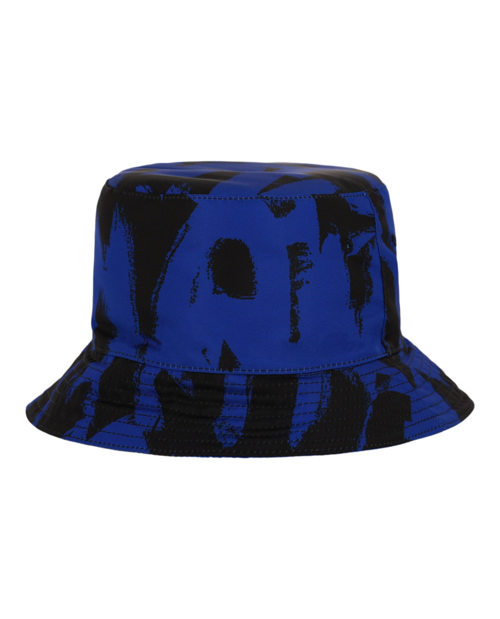 Alexander McQueen Womens Graffiti Logo Print Bucket Hat Regular S Royal Black