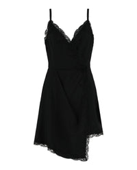 Alexander McQueen Alexander McQueen Womens Lace-Trim Asymmetric Mini Dress