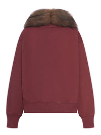 Prada Prada Women Sweatshirt With Removable Fur Collar