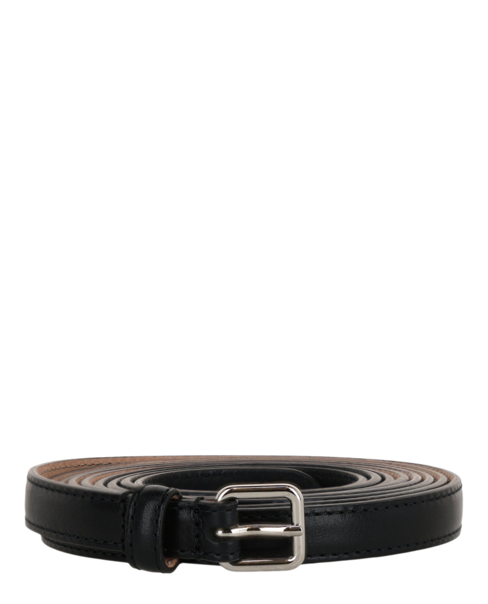 Alexander McQueen Womens Skinny Double Belt Black