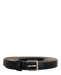 Alexander McQueen Womens Skinny Double Belt Black