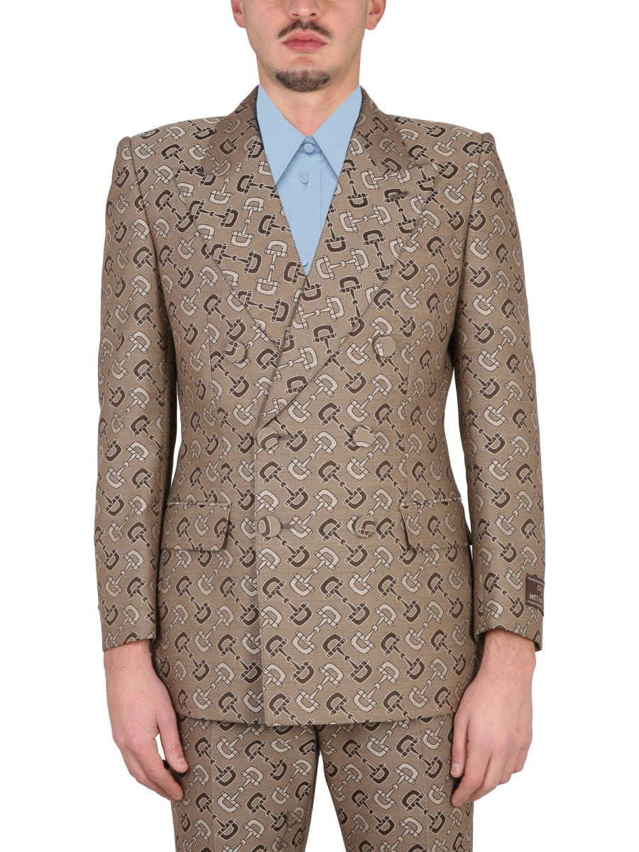 Gucci Men Maxi Clamp Pattern Cotton Jacket