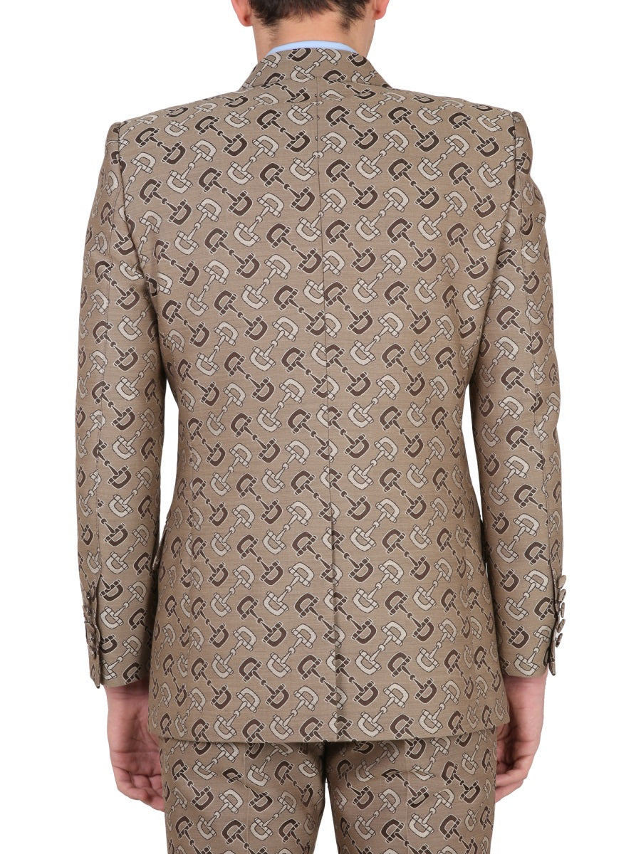 Gucci Men Maxi Clamp Pattern Cotton Jacket