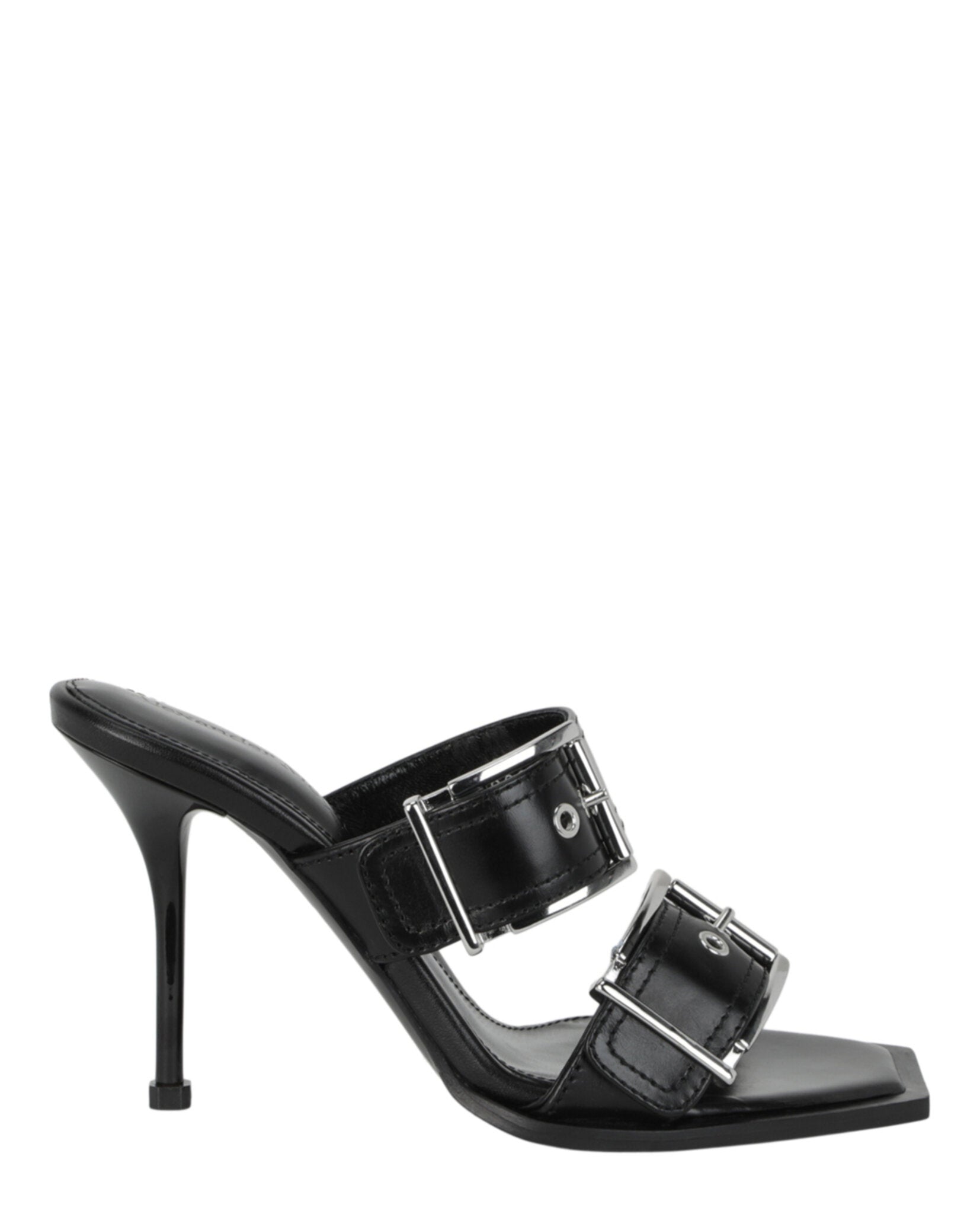 Alexander McQueen Womens Double Buckle Punk Mules