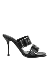 Alexander McQueen Womens Double Buckle Punk Mules