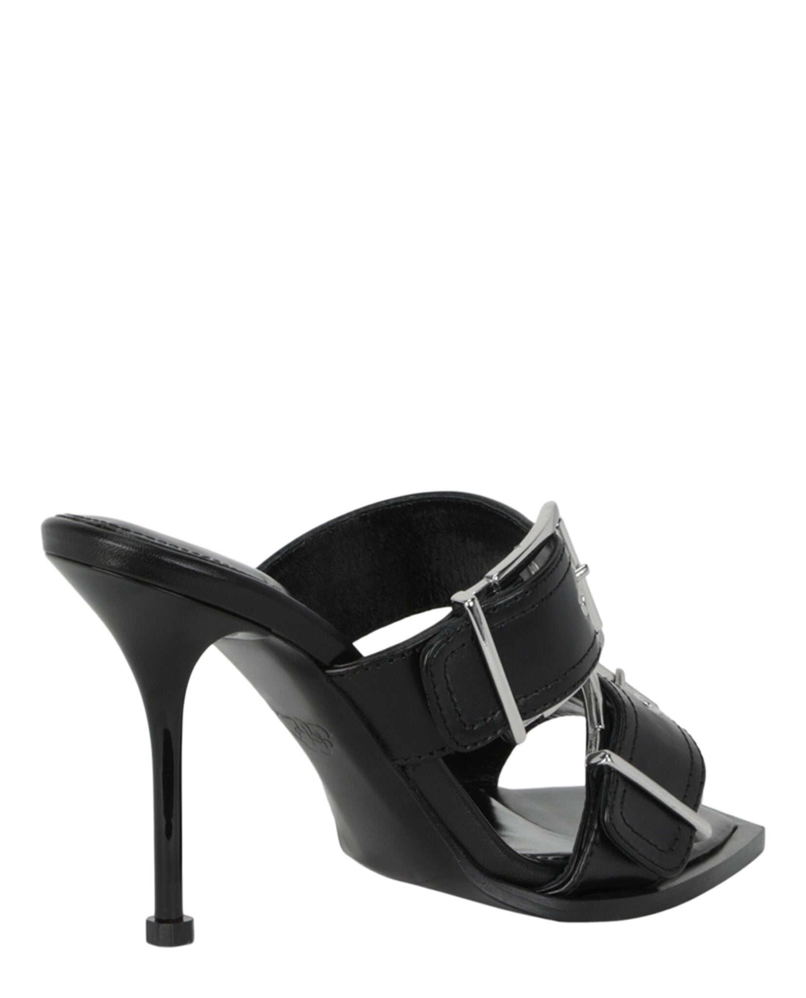 Alexander McQueen Womens Double Buckle Punk Mules