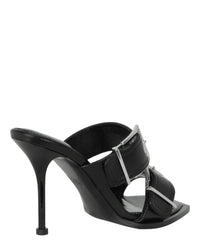 Alexander McQueen Womens Double Buckle Punk Mules