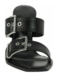 Alexander McQueen Womens Double Buckle Punk Mules