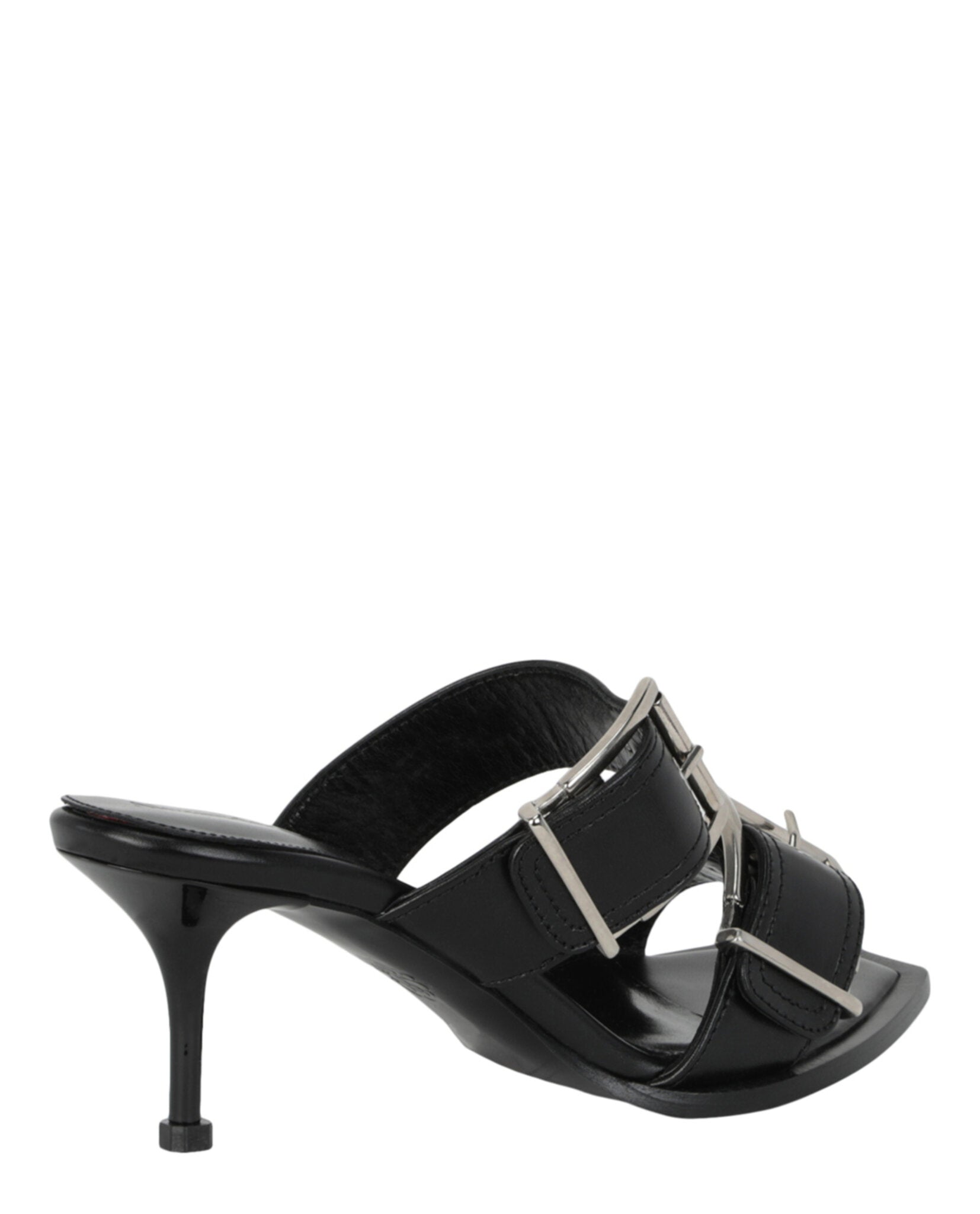 Alexander McQueen Womens Double Buckle Punk Mules