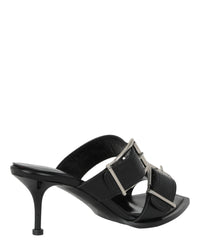 Alexander McQueen Womens Double Buckle Punk Mules