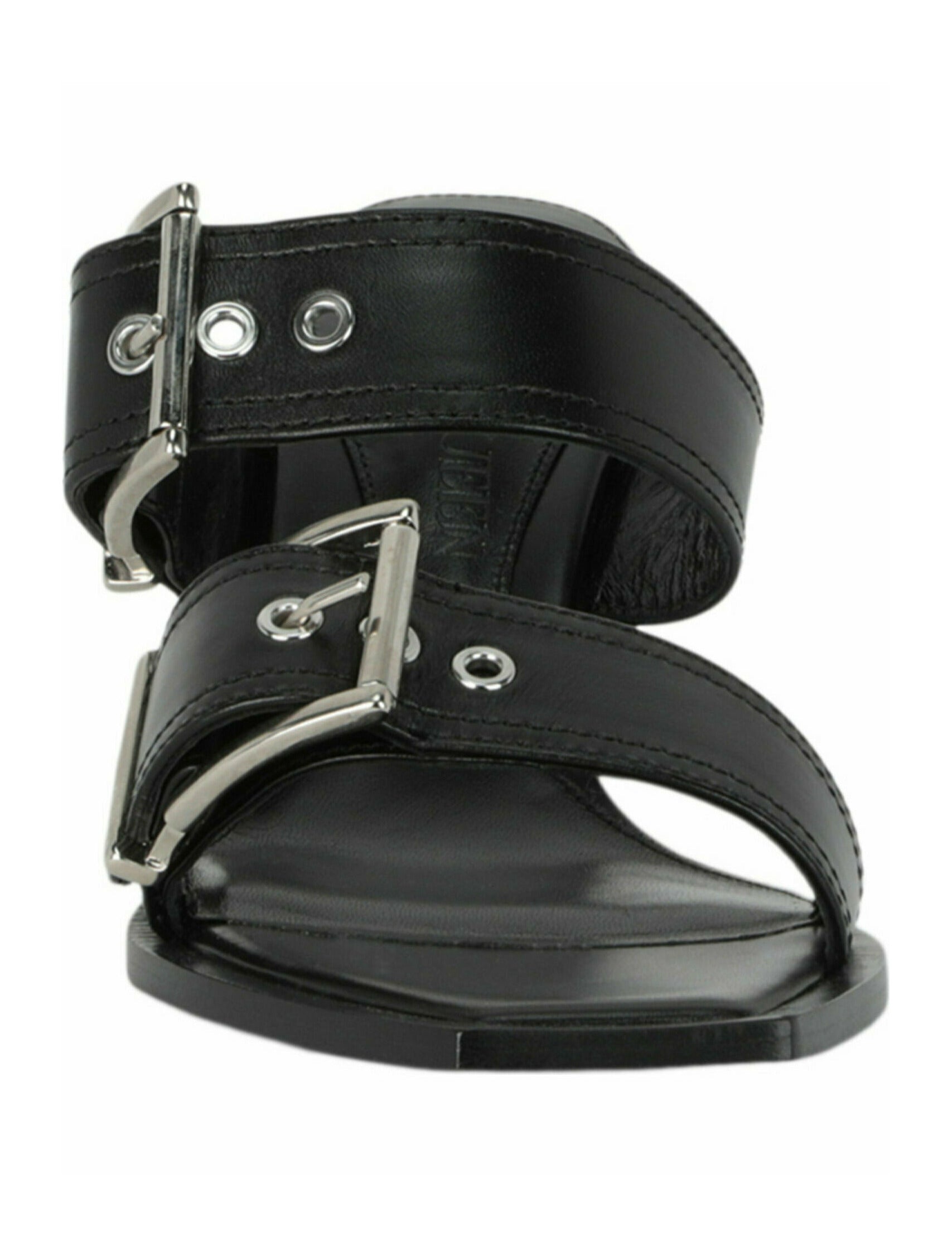 Alexander McQueen Womens Double Buckle Punk Mules