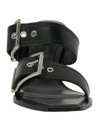 Alexander McQueen Womens Double Buckle Punk Mules
