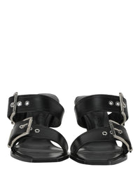 Alexander McQueen Womens Double Buckle Punk Mules