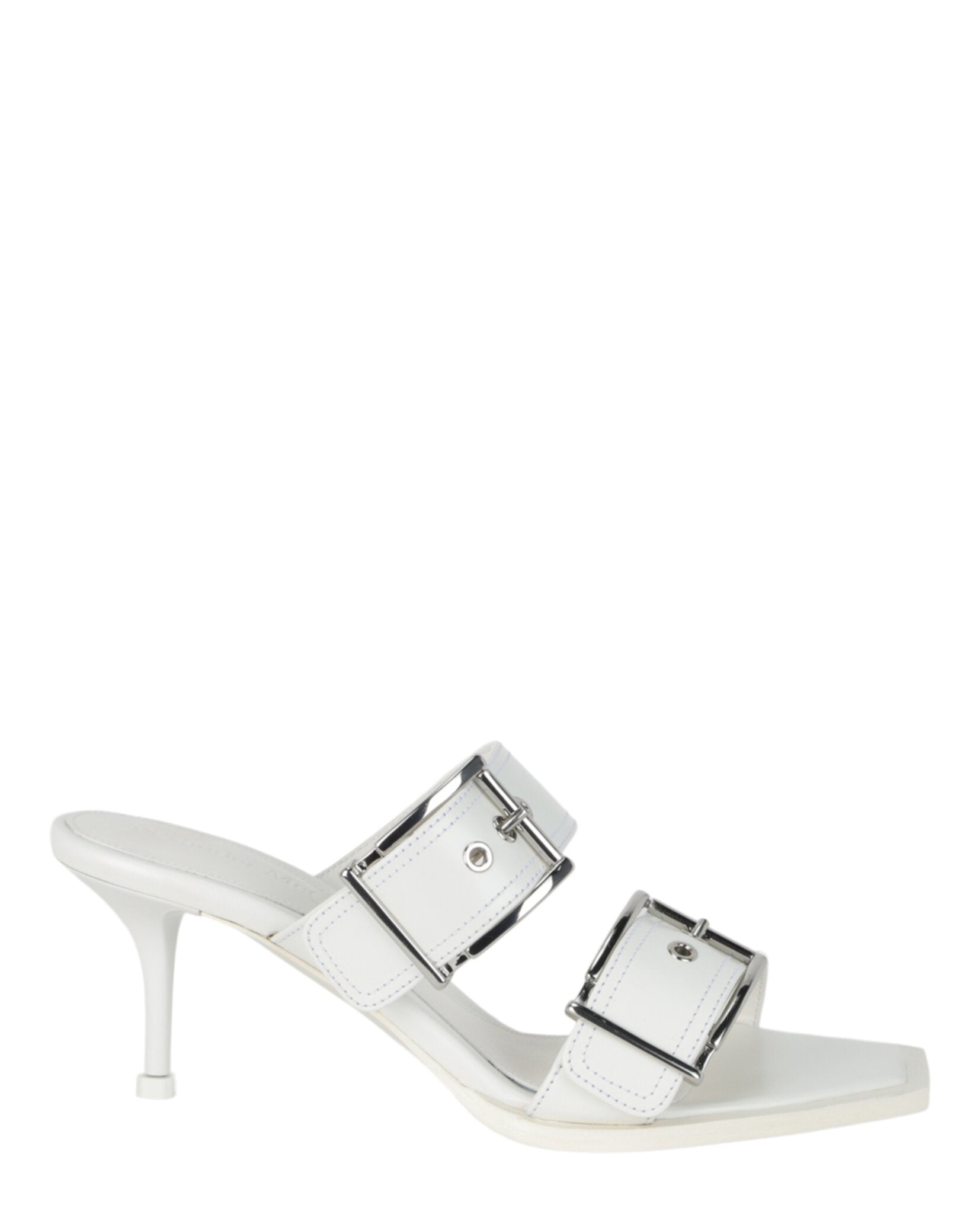 Alexander McQueen Womens Double Buckle Punk Mules