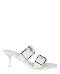 Alexander McQueen Womens Double Buckle Punk Mules