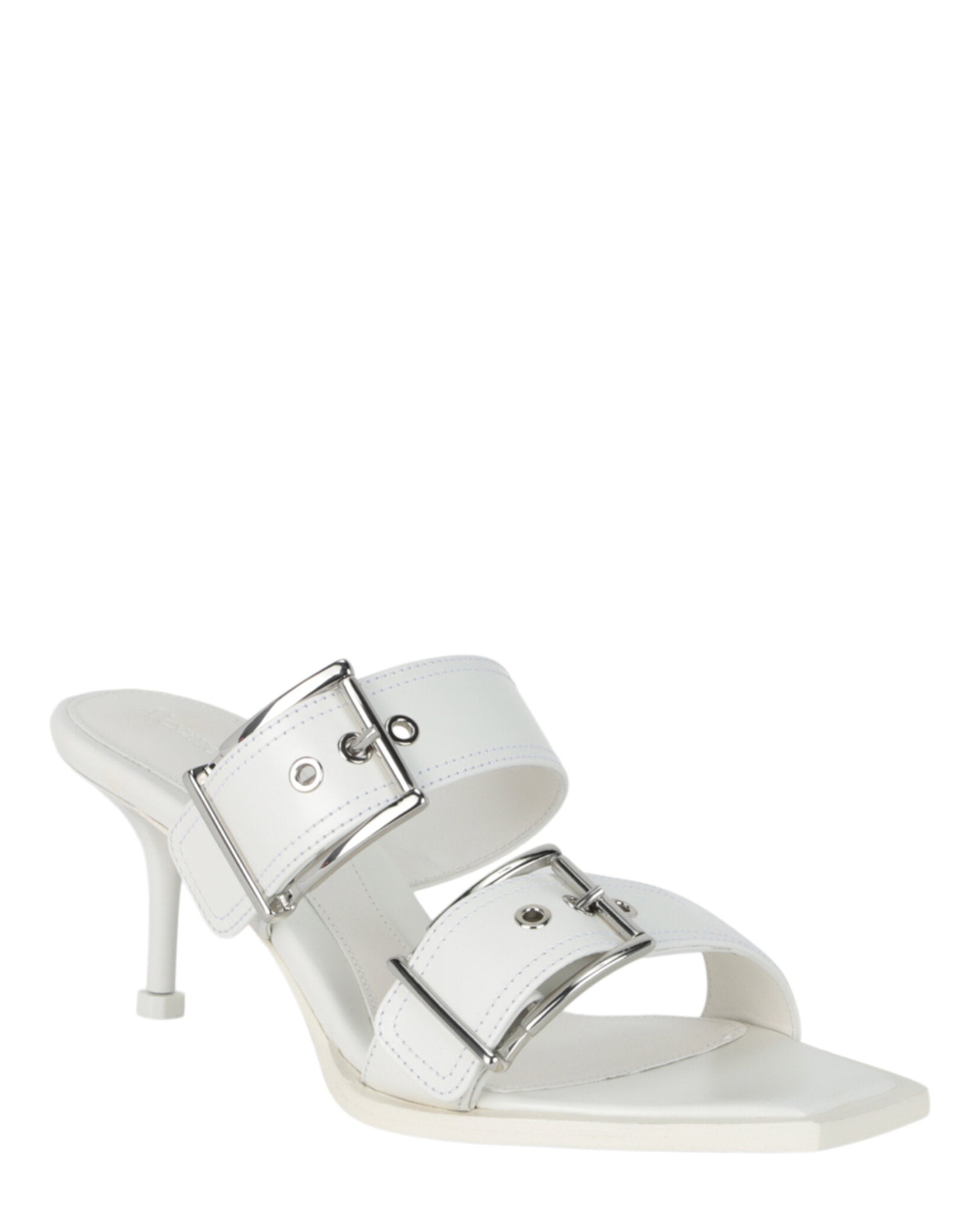 Alexander McQueen Womens Double Buckle Punk Mules