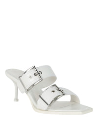 Alexander McQueen Womens Double Buckle Punk Mules