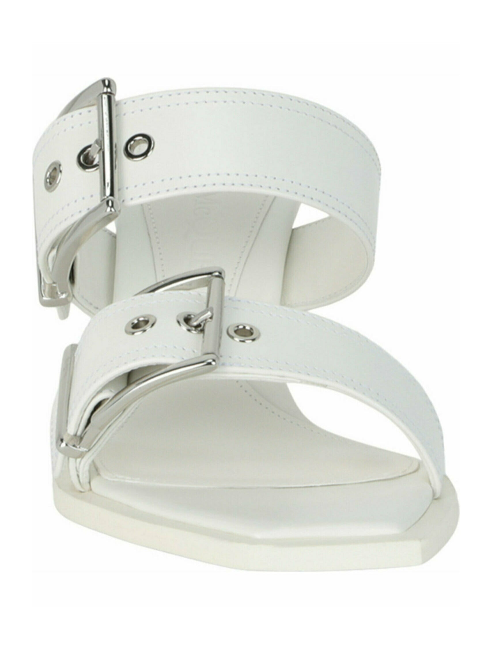 Alexander McQueen Womens Double Buckle Punk Mules