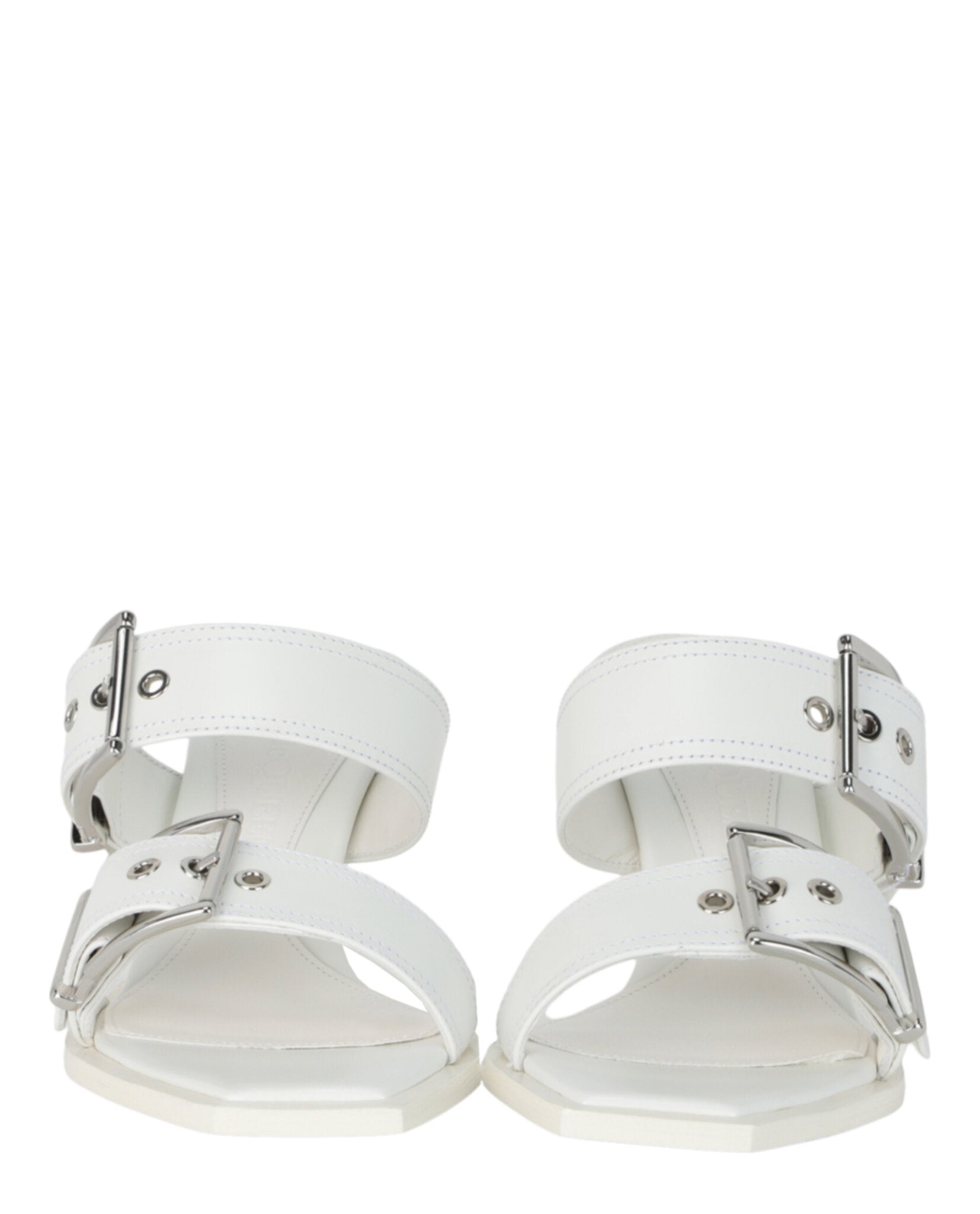 Alexander McQueen Womens Double Buckle Punk Mules