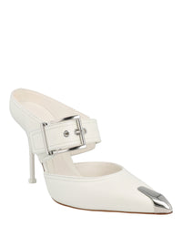 Alexander McQueen Womens Buckle Leather Mules