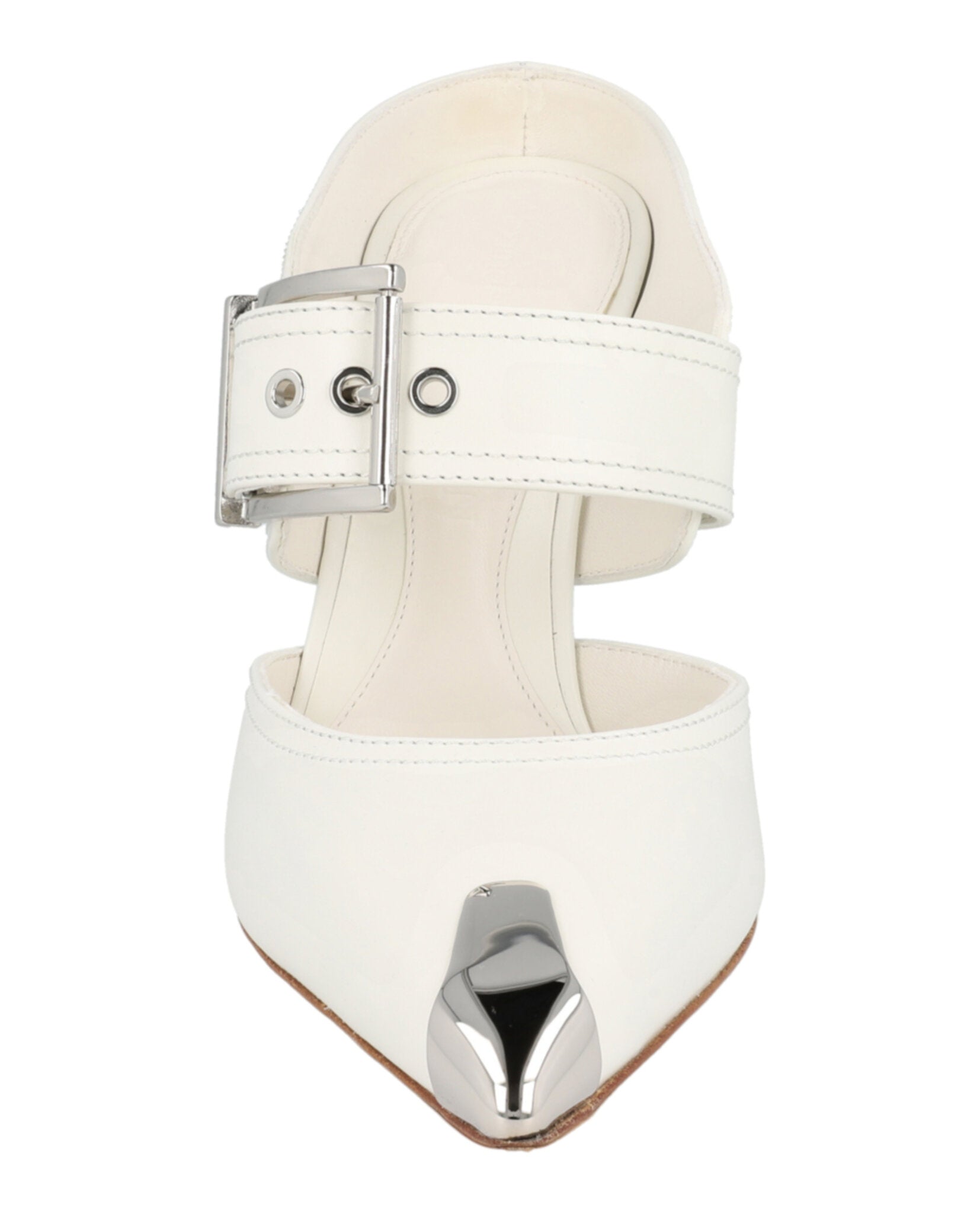 Alexander McQueen Womens Buckle Leather Mules
