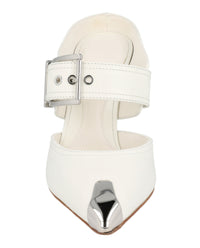 Alexander McQueen Womens Buckle Leather Mules