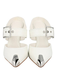 Alexander McQueen Womens Buckle Leather Mules