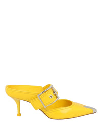 Alexander McQueen Womens Buckle Leather Mules