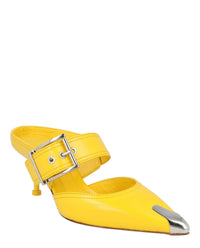 Alexander McQueen Womens Buckle Leather Mules