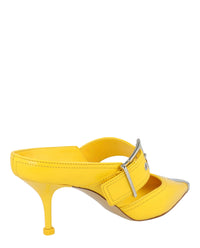 Alexander McQueen Womens Buckle Leather Mules