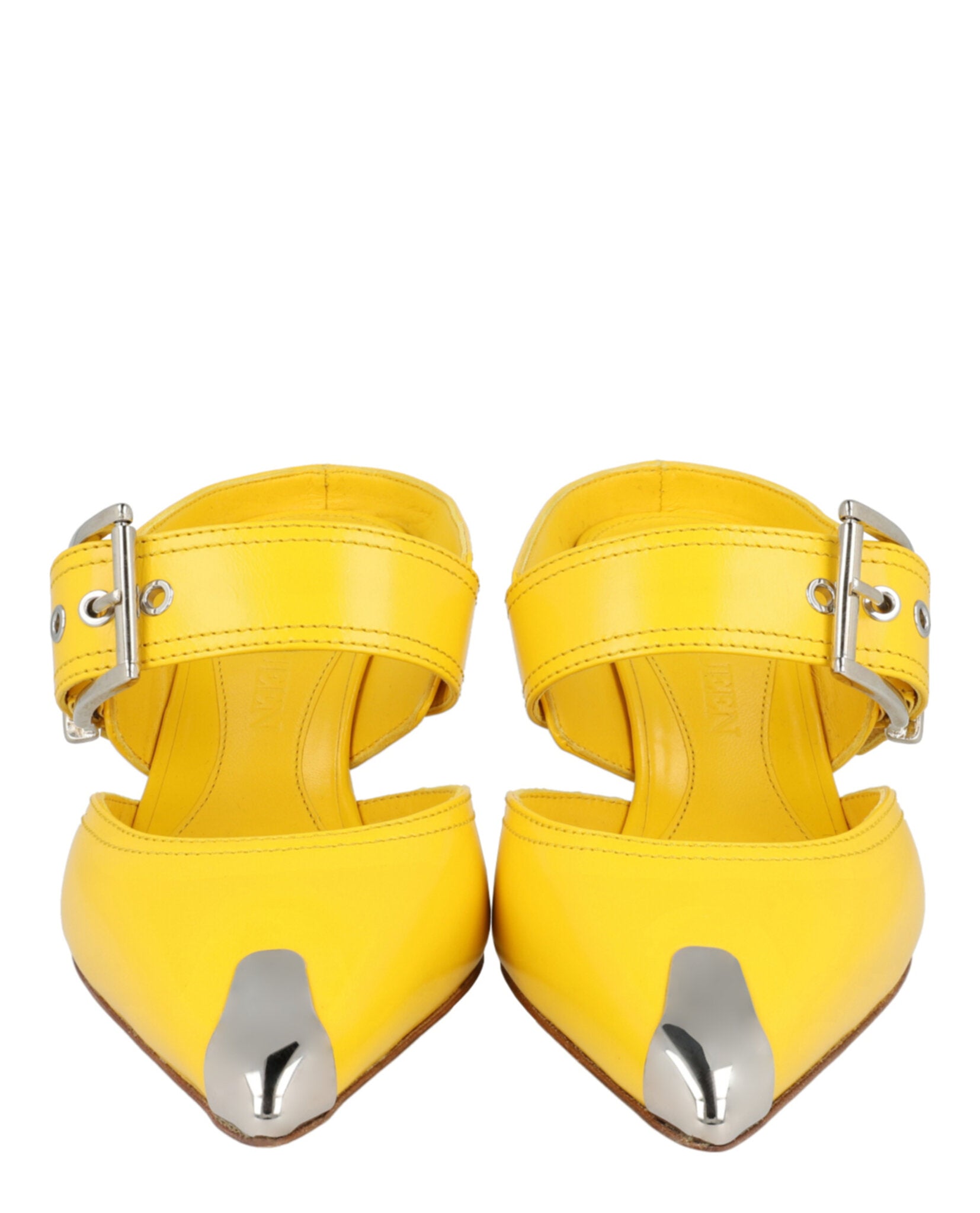 Alexander McQueen Womens Buckle Leather Mules