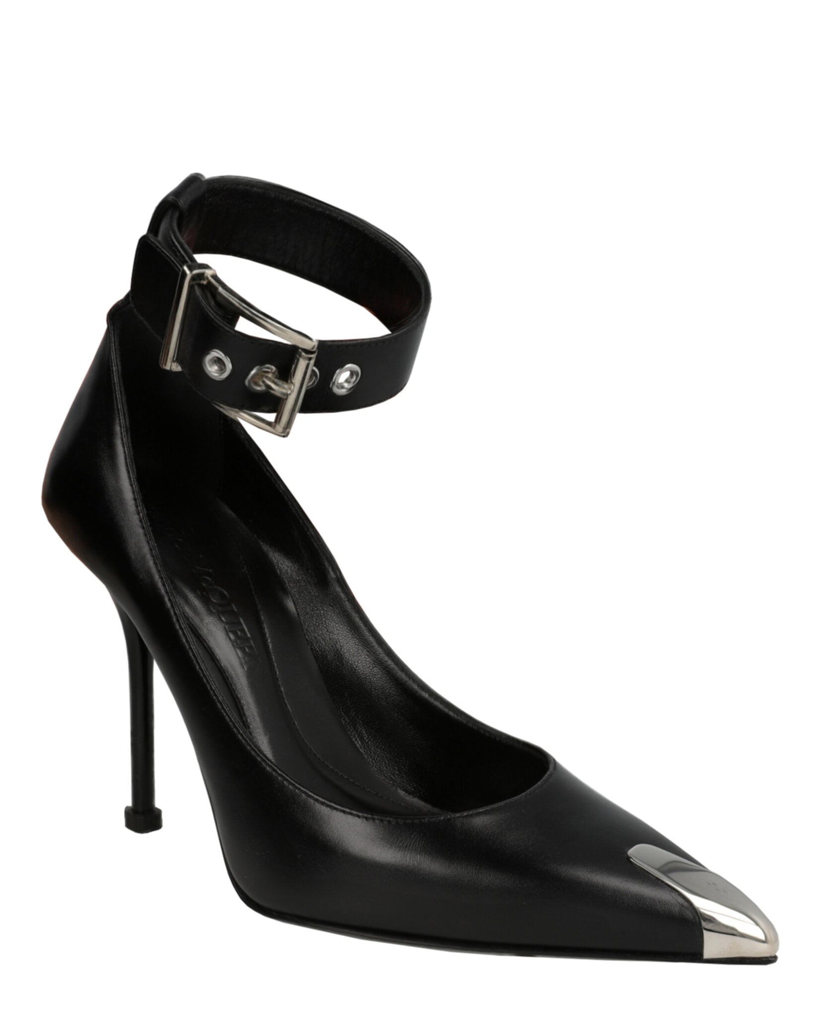 Alexander McQueen Womens Buckle Leather Heels